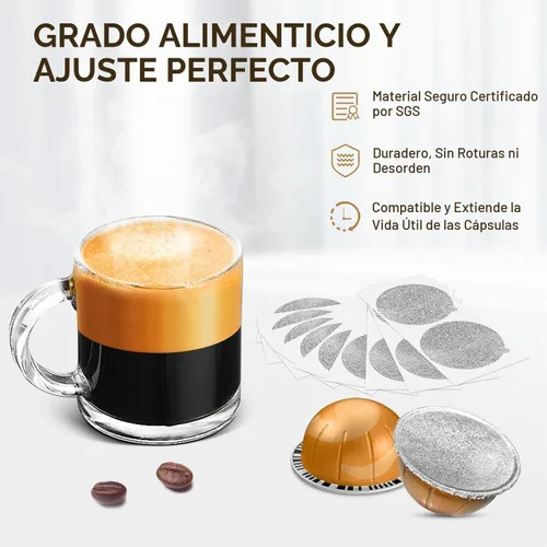 Vista 3 de AANQQ Tapas de papel de aluminio para Nespresso Vertuo: 100 sellos