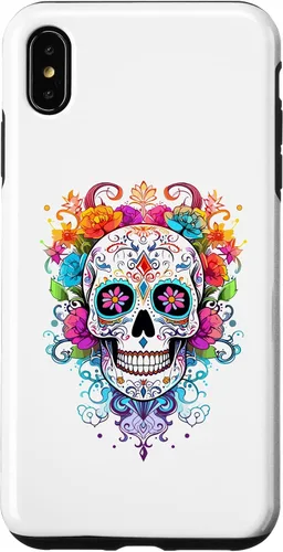 Vista 11 de Halloween Sugar Skull Flower Calavera Dia De Los Muertos Case for iPhone 17