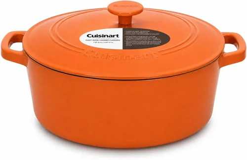 Vista 27 de Cuisinart Freidora de pollo de hierro fundido de 12 pulgadas con tapa, capacidad de 4.5 cuartos de galón, interior esmaltado de porcelana, apta