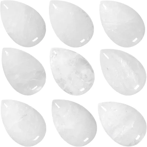 Vista 15 de rockcloud Paquete de 10 piedras planas de cabujón en forma de lágrima para la fabricación de joyas, piedras planas de cristal natural para proyectos