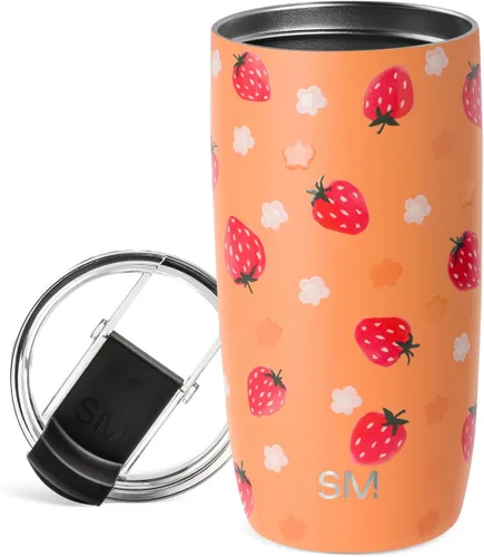 Vista 75 de Simple Modern Taza de café de viaje Tumbler con tapa abatible Reutilizable, aislada, de acero inoxidable, taza de café helado Cold Brew, termo