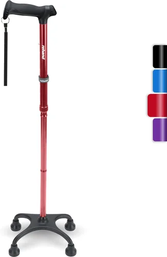 Vista 7 de Rehand Bastón cuádruple, bastón para caminar con mango ergonómico siempre y elegante base de 4 puntas para mayor estabilidad, bastones ajustables