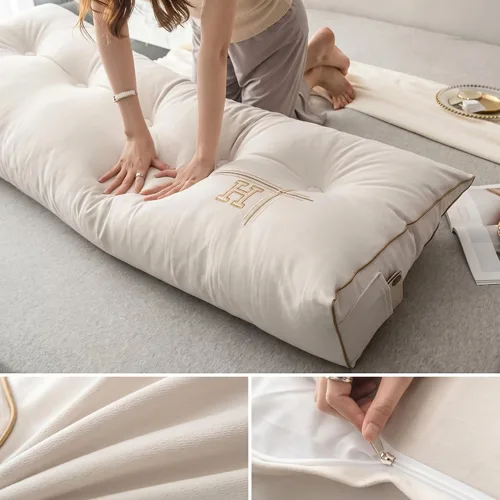 Vista 6 de Almohada de cabecero para dormitorio tamaño individual, almohada de refuerzo para cabecero, almohada de cuña para el cuerpo, almohada trasera