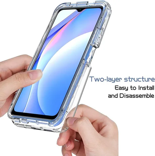 Vista 3 de Pzwoxukhov Funda para Xiaomi Poco M3 M2010J19CG M2010J19CI Caso, alta transparencia, color degradado, funda de absorción de impactos anticaída