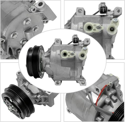 Vista 4 de Compresor de aire acondicionado A/C con kit de embrague CO 11063AC se adapta a 2000 2001 2002 2003 2004 2005Toyota Echo 1.5L, 100% estilo original