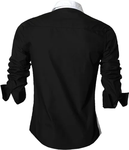 Vista 32 de JZS041, camisa de vestir de manga larga para hombre