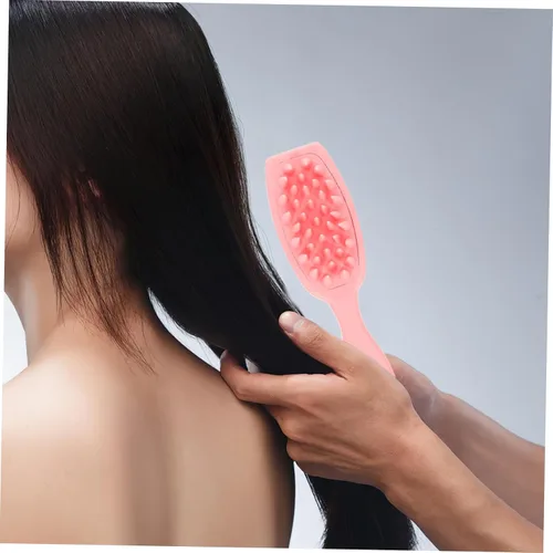 Vista 3 de Mikinona Cepillo de champú de mango largo, depurador de cuero cabelludo para cabello largo, masajeador de cabello, peine para caspa