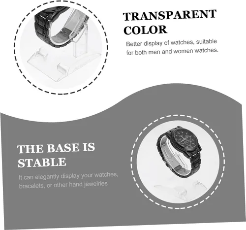 Vista 3 de Cabilock Soporte de plástico transparente para reloj, 2 piezas, vitrina de joyas de plástico, vitrina de reloj, relojes para hombre, soporte