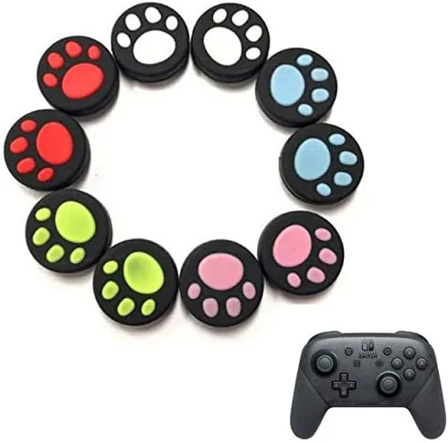 Vista 4 de 2 fundas de silicona analógicas antideslizantes para el pulgar, tapas de botón para Nintendo Switch NS y Switch Lite Joy-con Controller (verde)