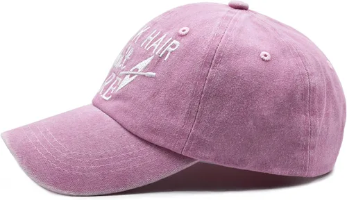 Vista 4 de Gorra de béisbol ajustable lavada con diseño de Kayak Hair Don't Care para mujer