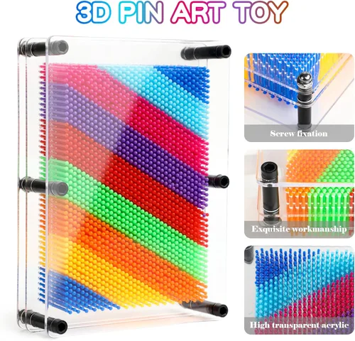 Vista 3 de Juguete sensorial grande con pines 3D (arcoíris) y camiones de juguete de dinosaurio 5 en 1 impulsados por fricción con luz intermitente y sonido