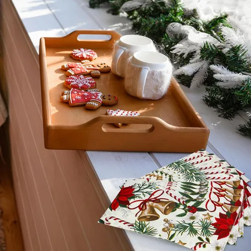 Vista 7 de 150 servilletas florales de Navidad de 3 capas desechables de papel para invitados, servilletas para baño, Navidad, vacaciones, boda, aniversario