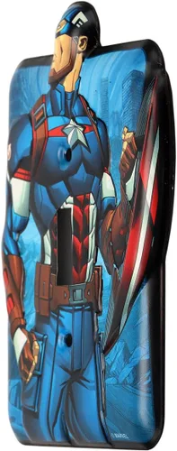 Vista 2 de Placa de Interruptor de Luz de Metal en Relieve de Marvel Capitán América - Decoración de Placa de Interruptor de Capitán América para Dormitorio