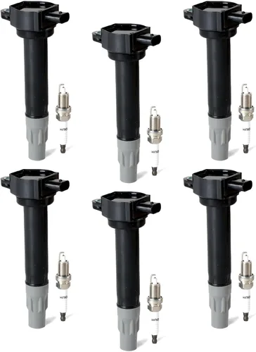 Vista 12 de Paquete de 6 bobinas de encendido UF242 y bujía de iridio IZFR5K11 compatible con Honda Accord Odyssey 3.0L 3.5L V6, Acura CL TL 3.2L V6 Reemplazar