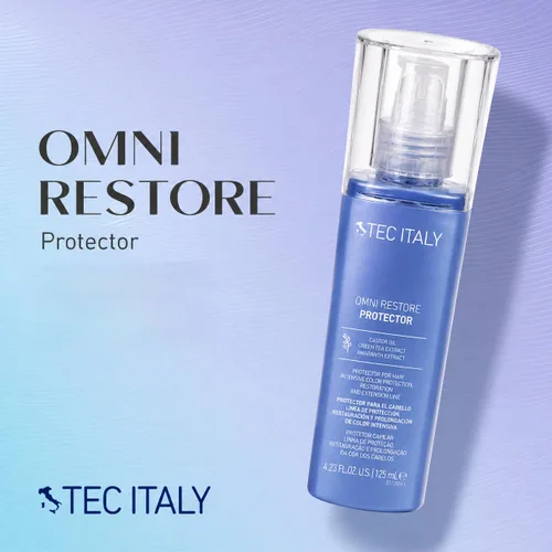 Vista 2 de Tec Italy Omni Restore Protector Tratamiento de protección térmica sin enjuague para cabello procesado y dañado, cuidado acondicionador