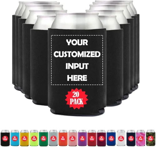 Vista 13 de Juego de 1 enfriador de latas personalizado para boda, soporte para bebidas frías para latas, enfriadores de latas de graduación personalizados