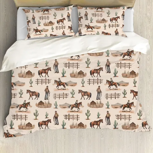 Vista 9 de ZFRXIGN Southwester - Juego de ropa de cama para mujeres y hombres, funda de edredón de estilo indio nativo americano, tamaño individual, 1 funda