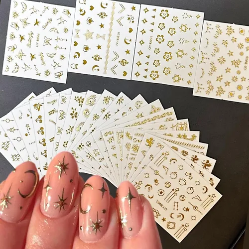 Vista 15 de 30 hojas de calcomanías de uñas del 4 de julio para arte de uñas, Día de la Independencia, calcomanías de arte en 3D, autoadhesivas, bandera