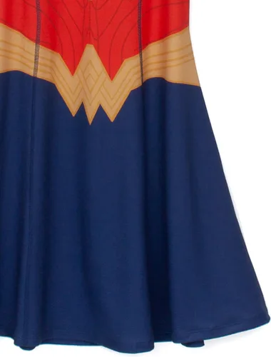 Vista 4 de Wonder Woman Dress Cosplay Women Red OR Blue Ladies Dress Up Outfit