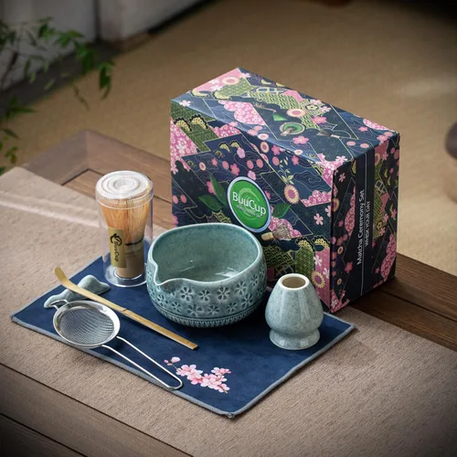 Vista 7 de Buucup Juego de batidor de matcha, kit de matcha de cerámica que incluye cuenco matcha, batidor y soporte, cuchara de bambú, soporte para cucharada