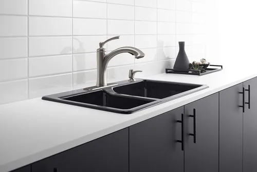 Vista 2 de Kohler K-R16399-SD-CP Elliston - Grifo para fregadero de cocina