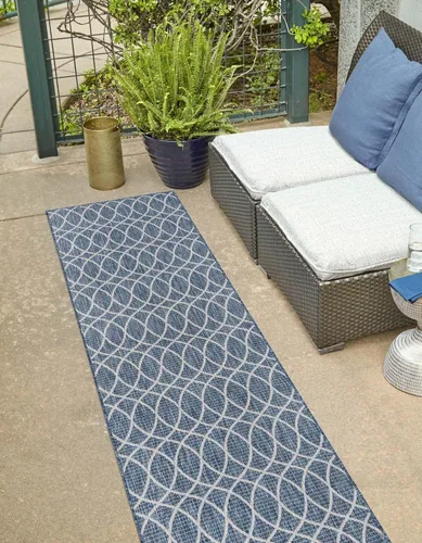 Vista 33 de Unique Loom Outdoor Trellis Collection - Alfombra de área (10 pies, redonda, verde/marfil)