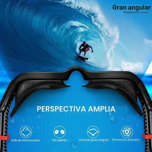 Vista 8 de Whale Gafas de natación polarizadas antiniebla, unisex, 100% protección UV, gafas antivaho de alta definición, visión de gran angular