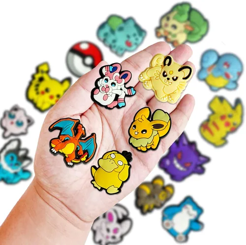 Vista 4 de 20pc Cartoon Shoe Charms Decoration for Clog Sandals, Cute Anime Charms Accessories for Kids Girls Boys Party Favor_AB