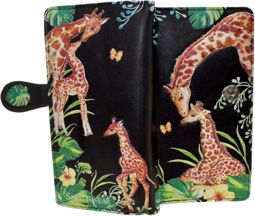 Vista 3 de Shag Wear Giraffe Tower - Cartera grande para mujer de 7", Negro -, Moderno