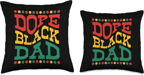 Vista 3 de Dope Black Dad African American Father Black History Month Throw Pillow