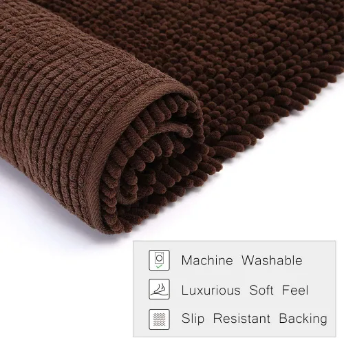 Vista 5 de Tapete de baño marrón de 20 x 31 pulgadas, tapete para entrada a casa, cama de mascotas, tapete de felpilla lanudo para mascotas, tapete de área