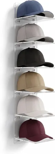 Vista 11 de OnDisplay - Estante de acrílico para sombreros, montaje en pared, para Negro