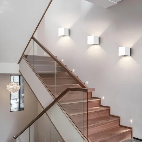 Vista 9 de Mille Lucciole Paquete de 2 lámparas de pared para exteriores de 12 W, para exteriores e interiores, apliques de pared LED blancos modernos, IP65