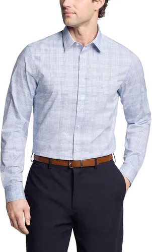 Vista 5 de Calvin Klein Camisa de vestir para hombre, no plancha, elástica, ajustada, a cuadros Acua Multi