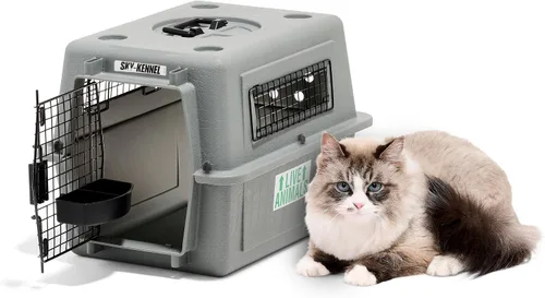 Vista 2 de Petmate Sky Kennel para aire y viaje, jaula para perros compatible con aerolíneas para razas de perros más pequeñas o mascotas de hasta 15 lbs