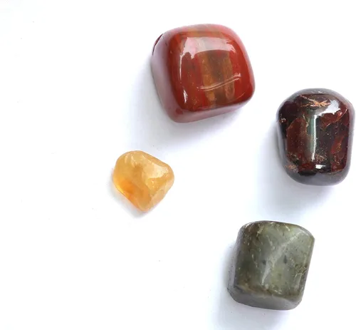 Vista 11 de Jet Authentic - Colección única de piedras pulidas de apatita + hematita + vasonita + shungita + citrino para resolver problemas de salud y Artritis