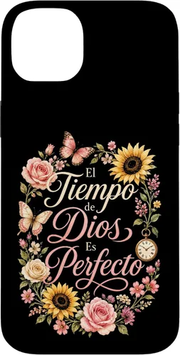 Vista 20 de Fe Cristiana El Tiempo De Dios ES Perfecto Floral Wreath Case for iPhone 16