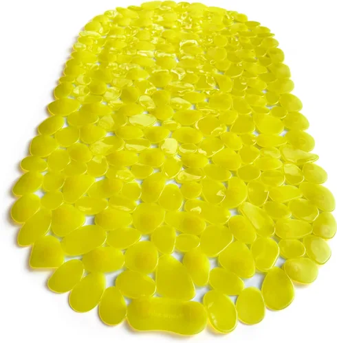 Vista 39 de Alfombra antideslizante para bañera y ducha "Pebbles" de 27 x 14 pulgadas, ovalada, no tóxica, segura, limpia, lavable a máquina, agarre y drenaje