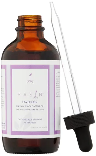 Vista 4 de Rasin Aceite de ricino haitiano orgánico brillante aceite de ricino negro (lavanda, 4 onzas líquidas)