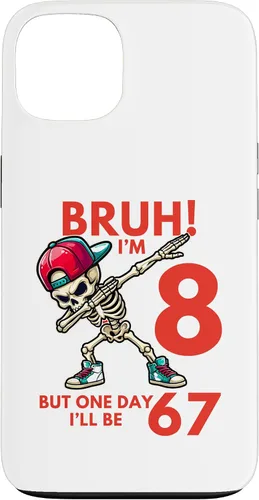 Vista 7 de Bruh I'm 8 But One-Day I'll Be 67 Retro 8th Birthday Kids Case for iPhone 17