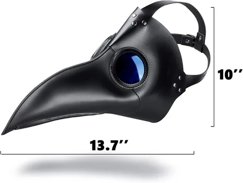 Vista 2 de Raxwalker Plague Doctor Mask Retro Leather Steampunk Halloween Costume Long Nose Bird Beak Cosplay Props