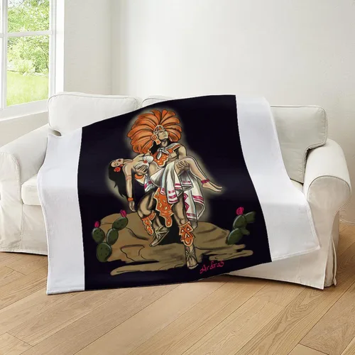 Vista 5 de CafePress Aztec Warrior and Maiden - Manta de forro polar súper suave, 60 x 50 pulgadas