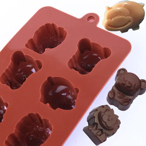 Vista 6 de Moldes de silicona antiadherentes para chocolate, moldes de jabón, kit de fabricación de moldes de silicona para hornear, juego de 3 temas de bosque