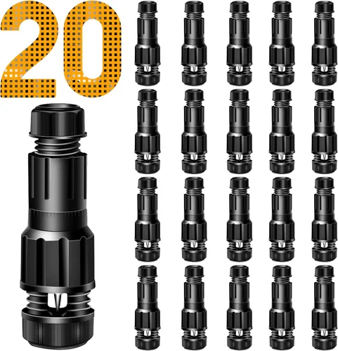 Vista 9 de Paquete de 12 conectores de cable de bajo voltaje calibre 12-20, conectores de cable Fastlock de repuesto, focos de paisaje, conector de cable al