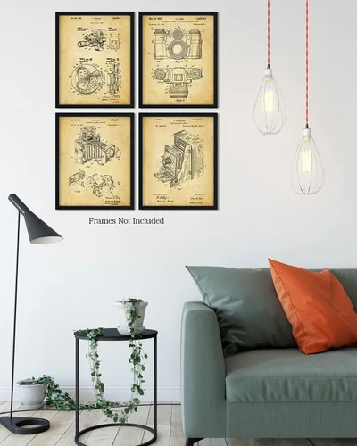 Vista 5 de Govivo Patente de cámara antigua: un conjunto de cuatro patentes de equipos de fotografía para decoración de pared impresiones con fondos sepia