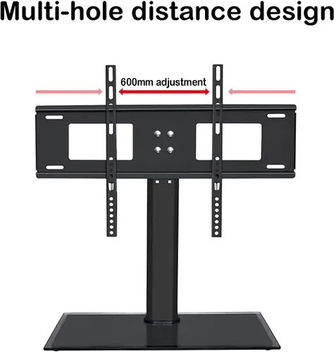 Vista 6 de Monitor Arms Tv Stand Universal Tv Stand Desktop Tv Stand, Suitable for 32-55 Inch Tvs, Adjustable Height, with Tempered Glass Base