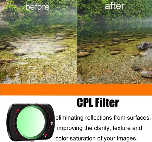 Vista 2 de Filtro magnético CPL compatible con DJI Osmo Pocket 3 Cámara CPL Accesorios de filtro de lente impermeable resistente a los arañazos