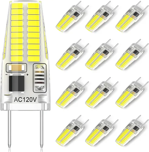Vista 10 de Bombilla LED G8 regulable, 120V 20W 25W T4 JCD Tipo Base Bi-Pin, reemplazo de halógeno para iluminación de casquillo bajo gabinete, luz blanca