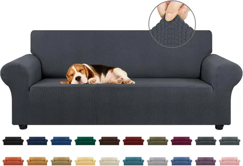 Vista 68 de KEKUOU Funda elástica para sofá biplaza, funda de sofá para sofá de 2 cojines (55-78 pulgadas), protector de muebles con parte inferior elástica