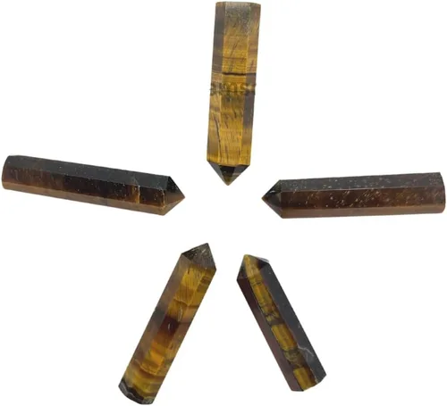 Vista 2 de GEMSCITE 5 lápices de aventurina azul, puntos curativos de cristal para hacer joyas, collares, envoltura de alambre, colgante, rejillas de cristal